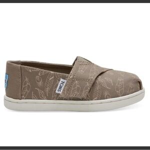 Toms Desert Taupe Foil Feathers Tiny Classic Shoes toddler size 8